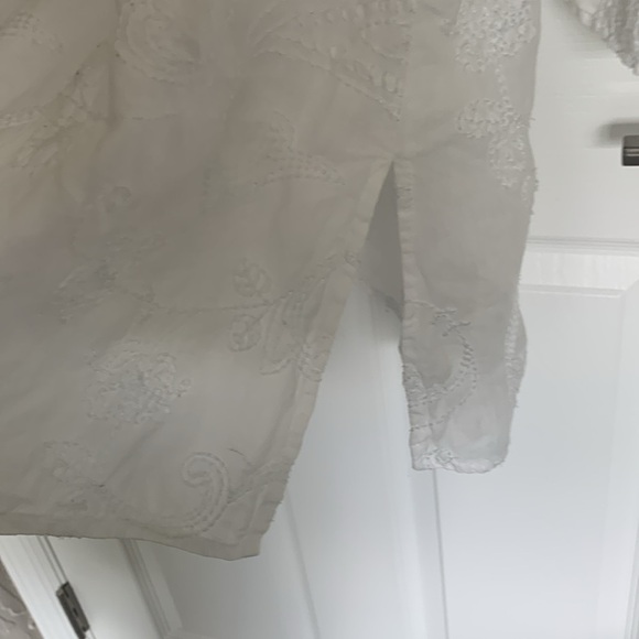 E•col•o•gie  white linen embroidered tunic blouse size XL - Picture 5 of 7